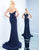 Ieena Duggal - 55233I Plunging Sweetheart Illusion Evening Gown in Blue