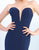 Ieena Duggal - 55233I Plunging Sweetheart Illusion Evening Gown in Blue
