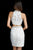 Jovani - 55241 Beaded Floral Lace High Halter Cocktail Dress In White And Nude