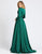 Ieena Duggal - 55245I Long Sleeve Plunging V-Neck High Slit Gown In Green