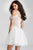 55249 Beaded V-neck Tulle A-line Dress