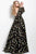 55267 Long Sleeved Floral Evening Gown