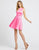 Ieena Duggal - 55268I Jewel Neck Short A-Line Dress In Pink
