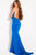 55286 Fitted Plunging Open Back Dress
