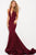 55414 Plunging Glitter Jersey Mermaid Gown