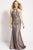 55423 Sequin Embellished Halter Fitted Gown