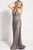 55423 Sequin Embellished Halter Fitted Gown