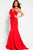 55487 Oversized Bow Appliqued Strapless Long Gown