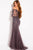 55522 Off Shoulder Long Sleeve Ornate Gown