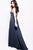 55560 Plunging V-Neck Jeweled Chiffon Gown