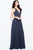 55560 Plunging V-Neck Jeweled Chiffon Gown