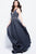 55560 Plunging V-Neck Jeweled Chiffon Gown