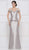 Rina Di Montella - RD2643 Floral Beaded Off Shoulder Peplum Gown In Silver