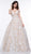 Colors Dress - 2079 Sequined Off Shoulder Glitter Ballgown In White