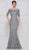 Rina Di Montella - RD2632 Embroidered Floral Lace Half Sleeve Gown In Silver