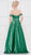 Glow by Colors - G837 Off Shoulder Corset Bodice Satin Gown In Green