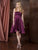 Colors Dress - 1745 Strapless Mini Flare Dress in Purple