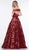 Colors Dress - 2079 Sequined Off Shoulder Glitter Ballgown In Red