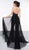 Glow by Colors - G846 Plunging Halter Overskirt Jumpsuit In Black