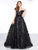 Colors Dress - 2079 Sequined Off Shoulder Glitter Ballgown In Black