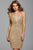 55600 Spaghetti Straps V-neck Beaded Cocktail Dress