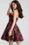 55633 Strapless Floral Sweetheart Cocktail Dress
