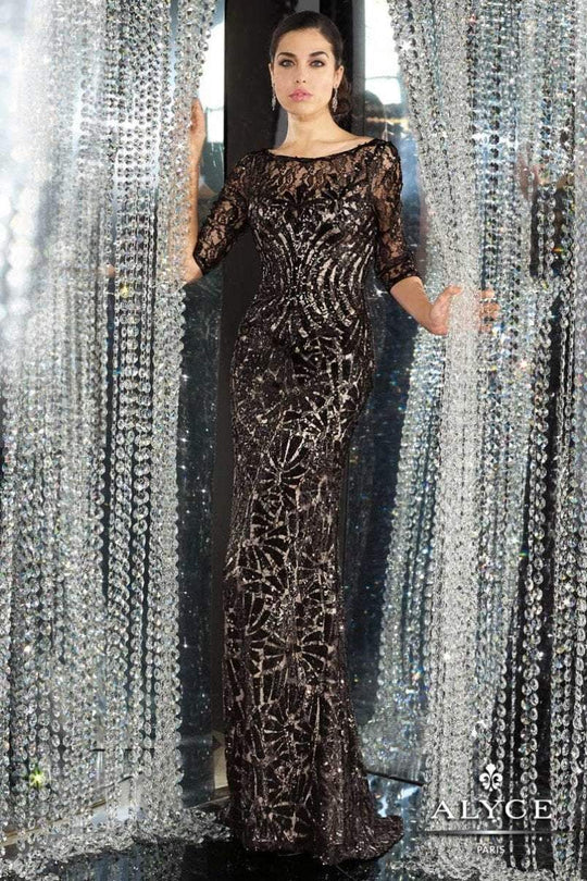 Alyce Paris Black Label - 5563 Dress In Black Nude