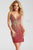 55640 Metallic Beaded Stripe Sheath Dress