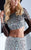 Jasz Couture - Two-Piece Bejeweled Sheath Dress 5337 in Black and Silver