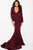 59700 Long Sleeve Deep V-neck Mermaid Dress