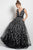 55704 Trailing Embroidery Tulle Gown
