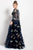 55717 Deep V-Neck Long Sleeved Gown
