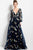 55717 Deep V-Neck Long Sleeved Gown