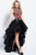 55727 Floral Embroidered High Low Sleeveless Prom Dress