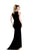 Johnathan Kayne - 557 Gilded Halter Colorblock Evening Gown in Black and White