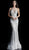 Jovani - 55813 Beaded Illusion Jewel Evening Gown In Nude