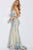 Jovani V Neck Floral Embellished Tulle Prom Dress 55816 - 1 pc Multi/Nude in Size 4 Available