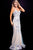 Jovani V Neck Floral Embellished Tulle Prom Dress 55816 - 1 pc Multi/Nude in Size 4 Available