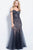 55876 Off Shoulder Beaded Tulle Corset Gown