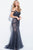 55876 Off Shoulder Beaded Tulle Corset Gown