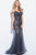 55876 Off Shoulder Beaded Tulle Corset Gown