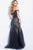 55876 Off Shoulder Beaded Tulle Corset Gown