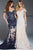 55907 Beaded Lace Off-Shoulder Sheath Dress