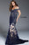 55907 Beaded Lace Off-Shoulder Sheath Dress