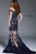55907 Beaded Lace Off-Shoulder Sheath Dress