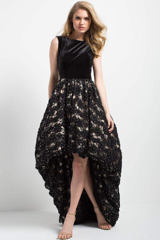 55916 Sleeveless High Low Evening Gown