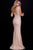 55926 Beaded Plunging V-Neck Sheath Gown