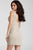 Jovani Embellished V-Neck Fitted Short Dress 55928 in Silver and Nude