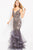 Jovani - 55939 Sparkling Beaded V Neck Mermaid Prom Dress in Gray
