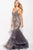 Jovani - 55939 Sparkling Beaded V Neck Mermaid Prom Dress in Gray